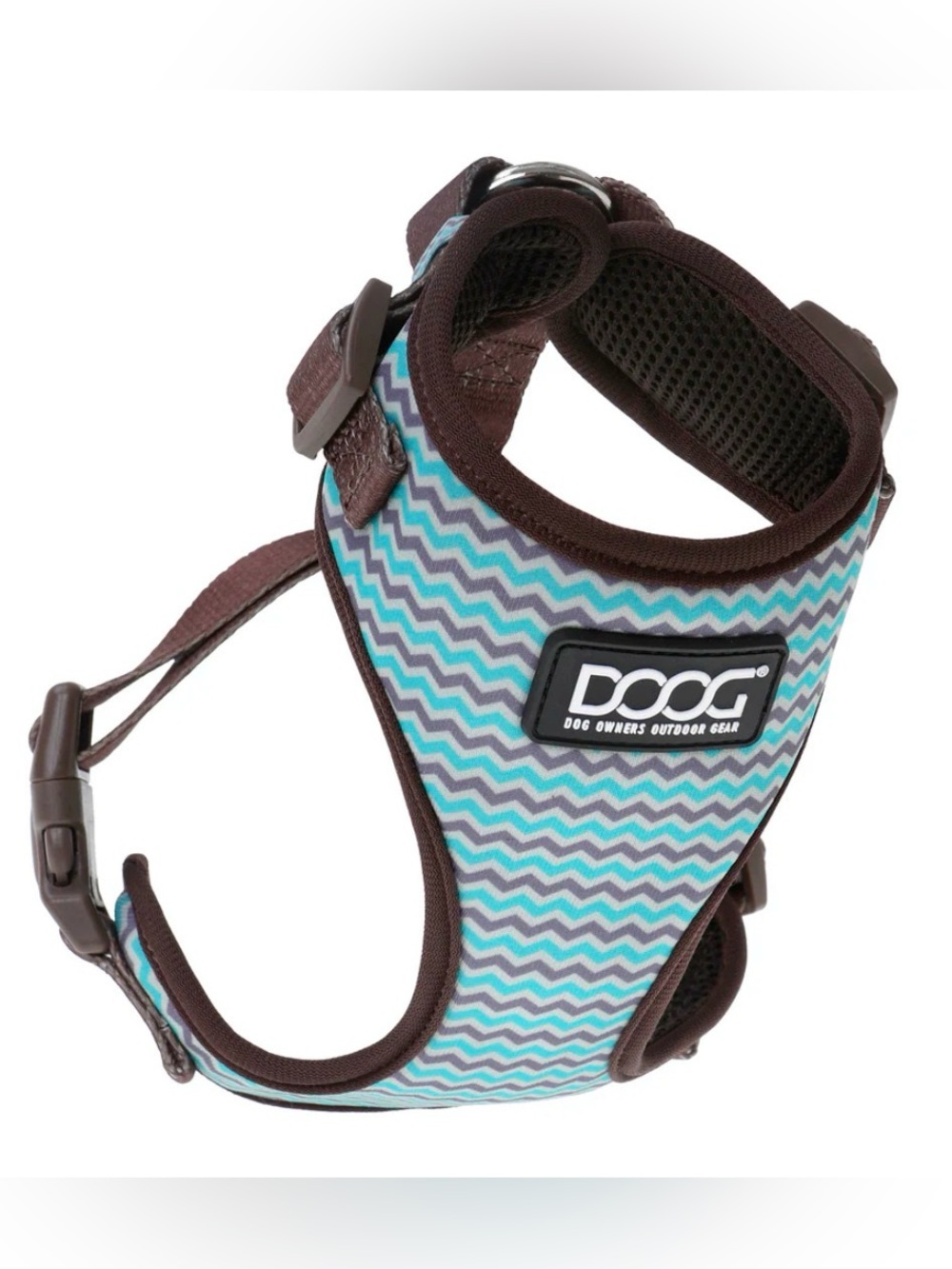 NWT-DOOG Neoflex Soft Harness- Benji- Teal/Brown Chevron Sz Large - Picture 6 of 9